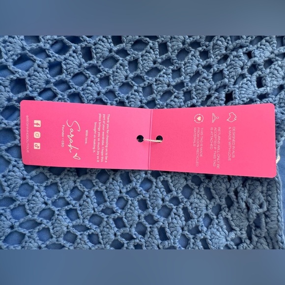 Beginning Boutique Tulip Blue Crochet Mini Dress​​ - Picture 6 of 6
